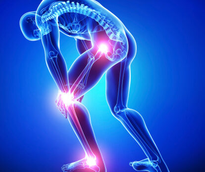 male all joints pain in blue