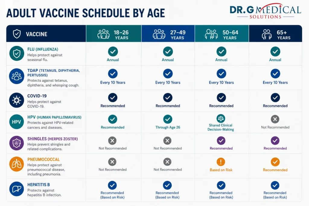 Primary Adult Care in Texas: What Ongoing Preventive Healthcare Should Include 2 Adult Immunizations