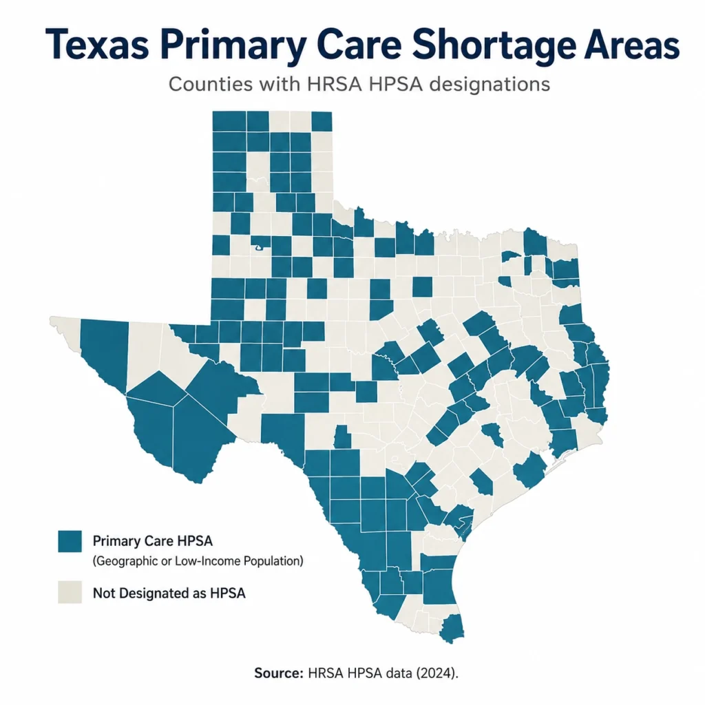 Direct Primary Care in Texas: How the Membership-Based Healthcare Model Works 1 Texas primary care shortage areas